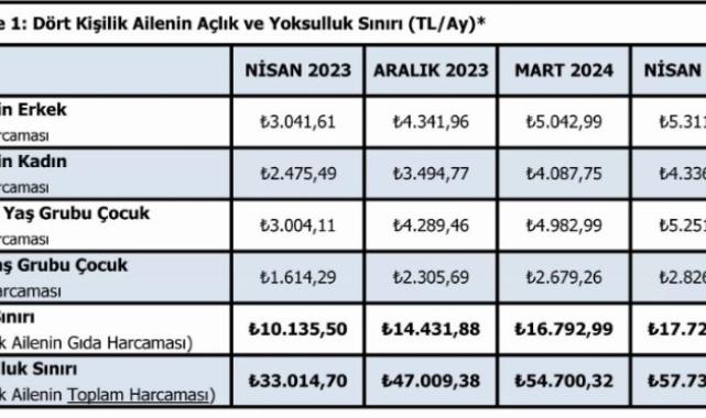 Kişinin yaşam maliyeti 22 bin 992 TL